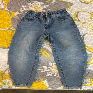 Ruffle Waist Blue Denim Jeans